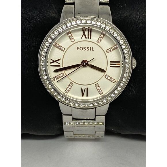 Fossil Virginia ES3741 Women's Silver Stainless Steel Analog Dial Watch EY732 - Picture 2 of 12